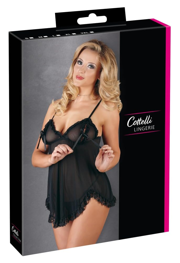 Sexy Black Babydoll Ruffles Lingerie - Small Size (158g) for Romantic Nights & Boudoir Photography