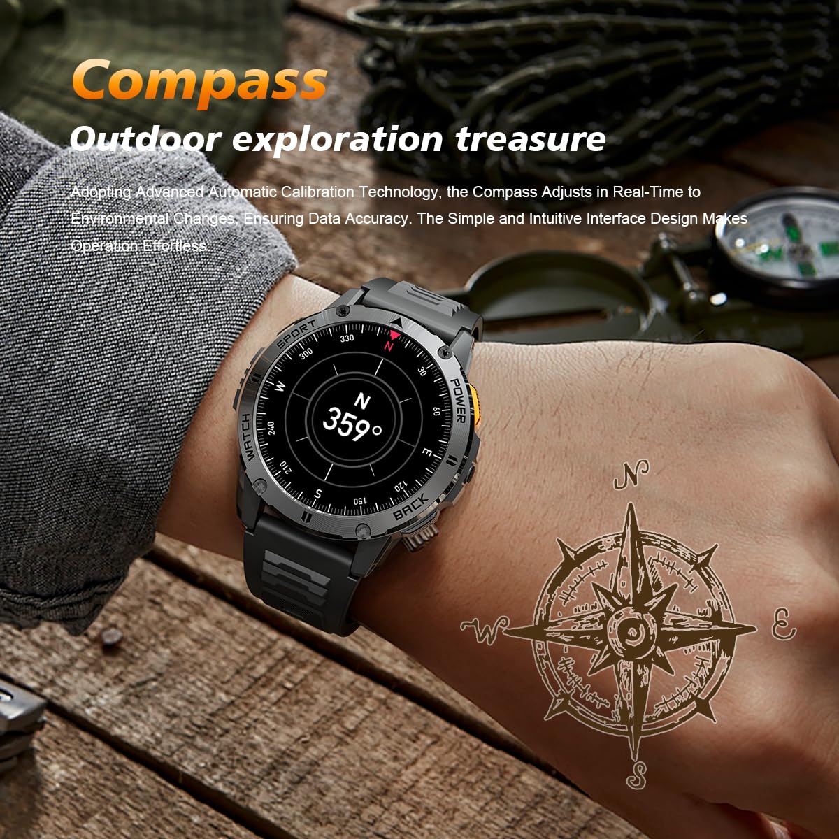FILIEKEU Men's Smartwatch with Bluetooth Calls, Heart Rate & Sleep Monitor, IP67 Waterproof Fitness Tracker - Brown Leather Strap for Android & iOS - Perfect for Workouts, Running & Daily Activity Tracking