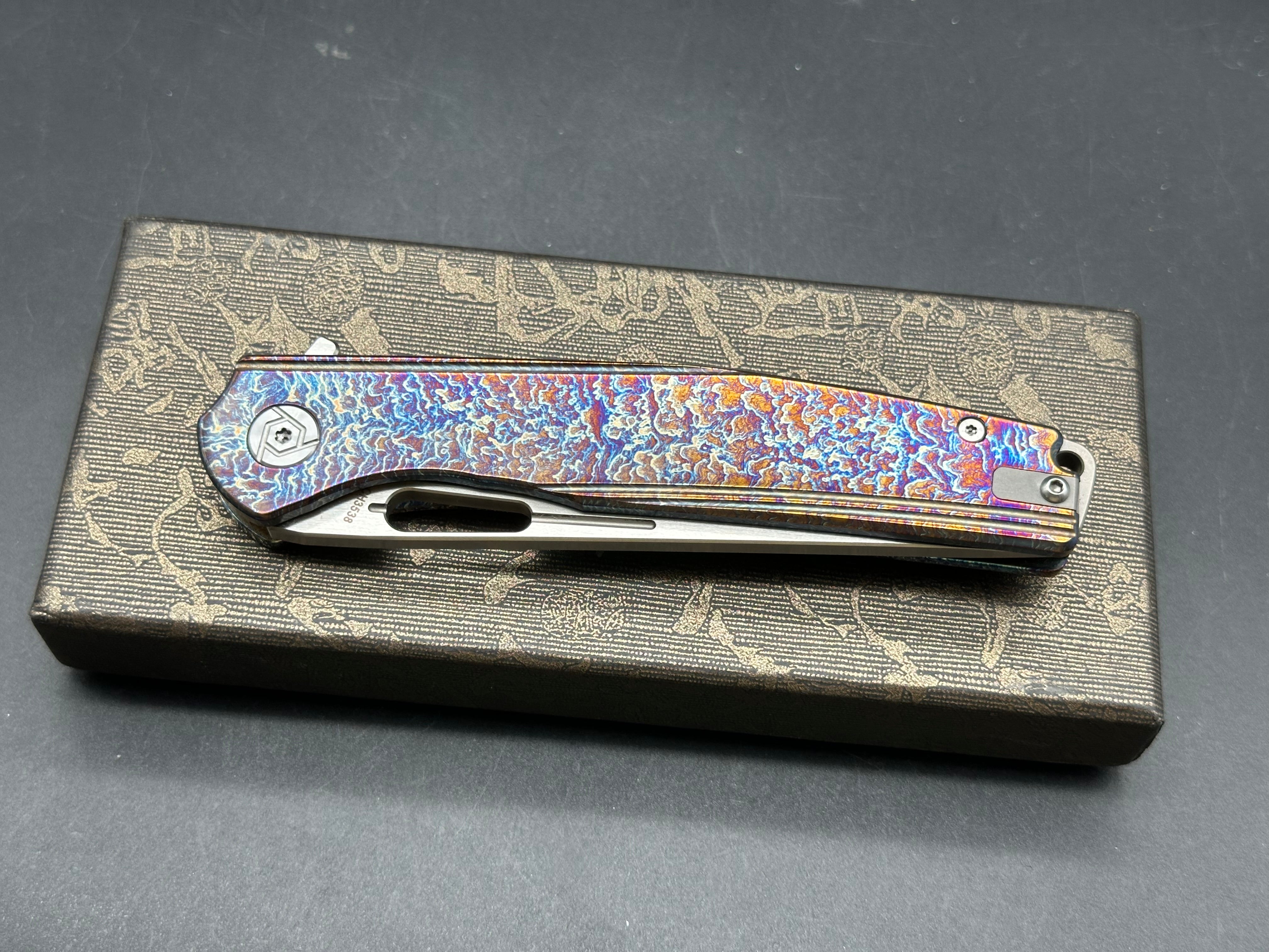 Premium CH 3538 Titanium Handle with S35VN Blade - High-Performance Folding Knife for Outdoor Adventures, Camping & EDC