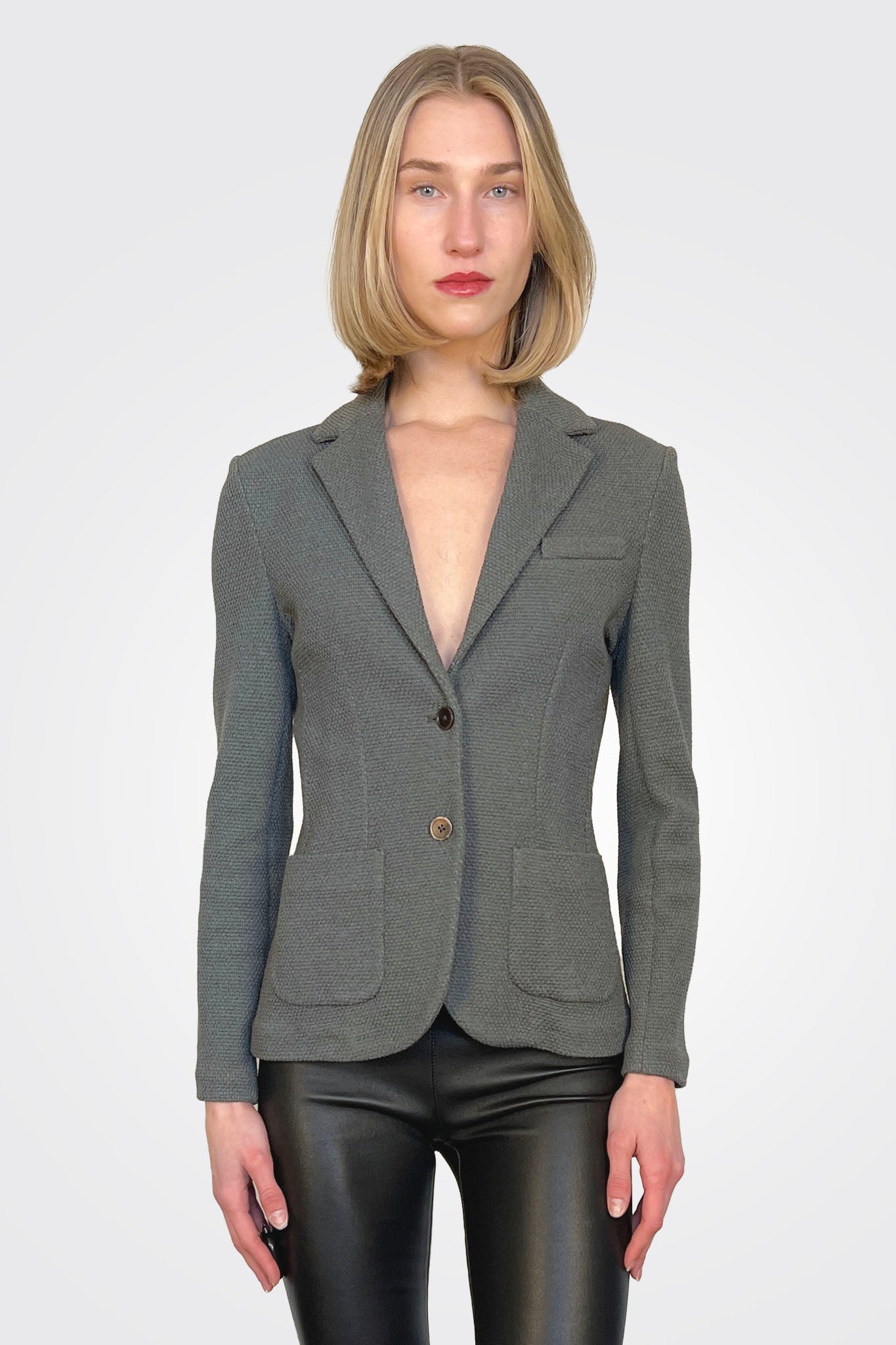 Stylish Grey Fitted Blazer for Women - Perfect for Office Wear, Business Meetings & Formal Events