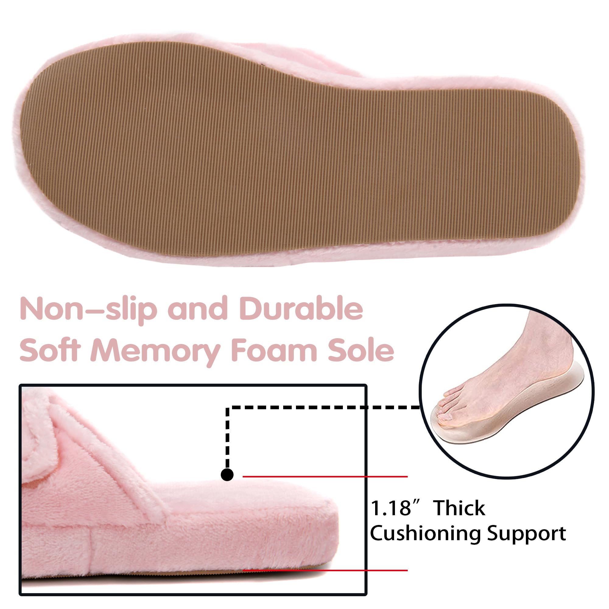 Winforea Women's Fuzzy Slip-On Indoor Slippers - Comfortable House Shoes with Arch Support for Prolonged Standing | Perfect for Home, Office & Relaxation