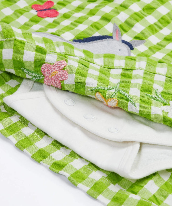 Myrtle Body Dress - Macaw Gingham Donkey Print Summer Dress for Women | Beachwear, Vacation Outfit, Casual Day Dress
