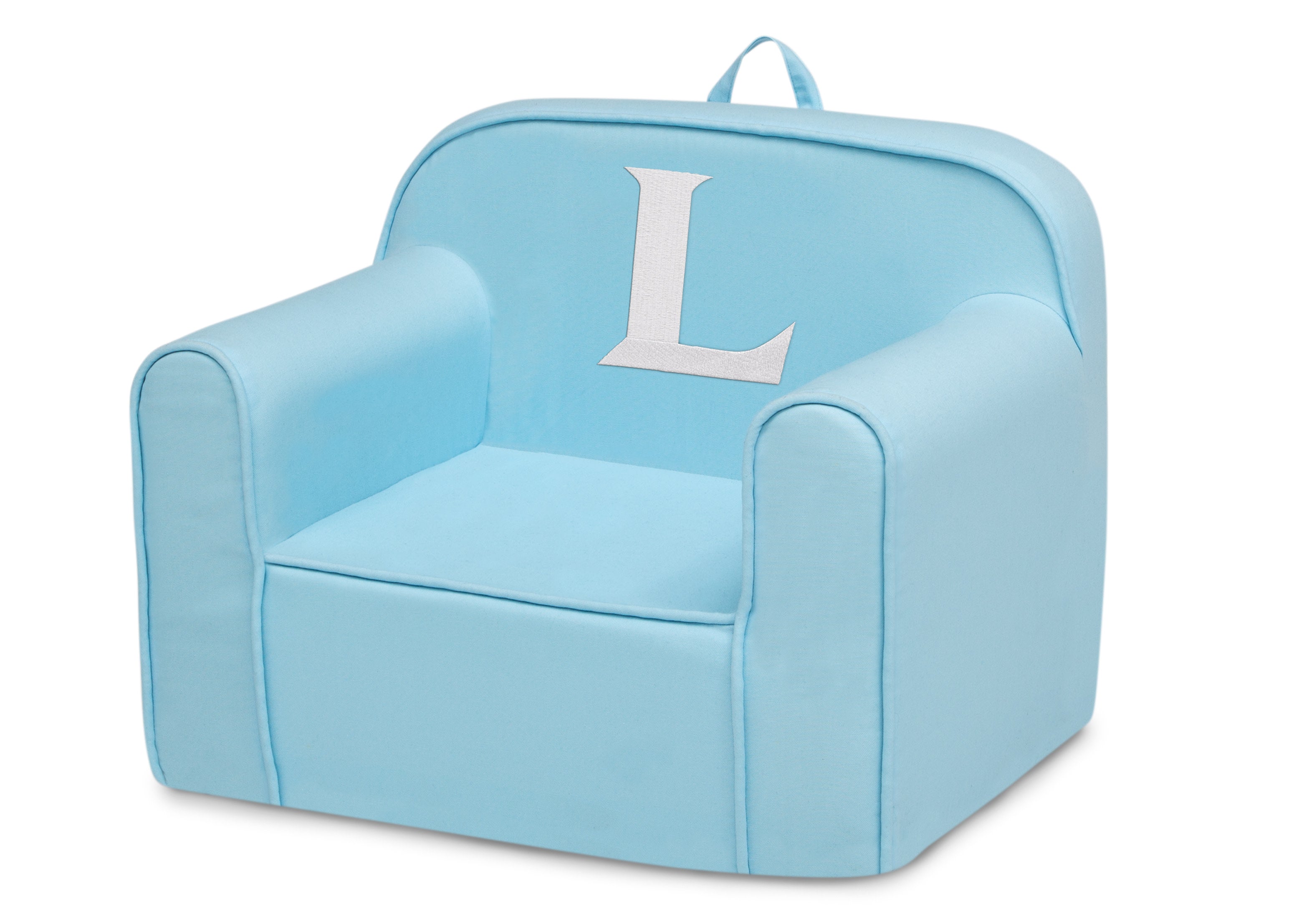 Personalized Monogram Light Blue Cozee Chair - Custom Plush Recliner for Living Room, Nursery & Office - Cozy Reading & Relaxation Seat