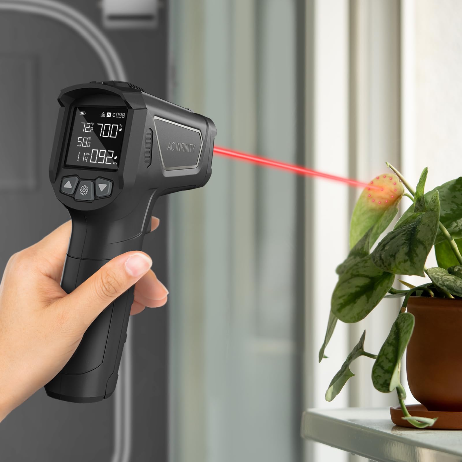 AC Infinity VPD Thermometer - Handheld Environmental Monitor for Leaf VPD & Temperature - Calibrates Smart Controllers with Precision Infrared - Ideal for Plants, Grow Tents, Greenhouses & Terrariums - Perfect for Indoor Gardening, Hydroponics & Climate Control