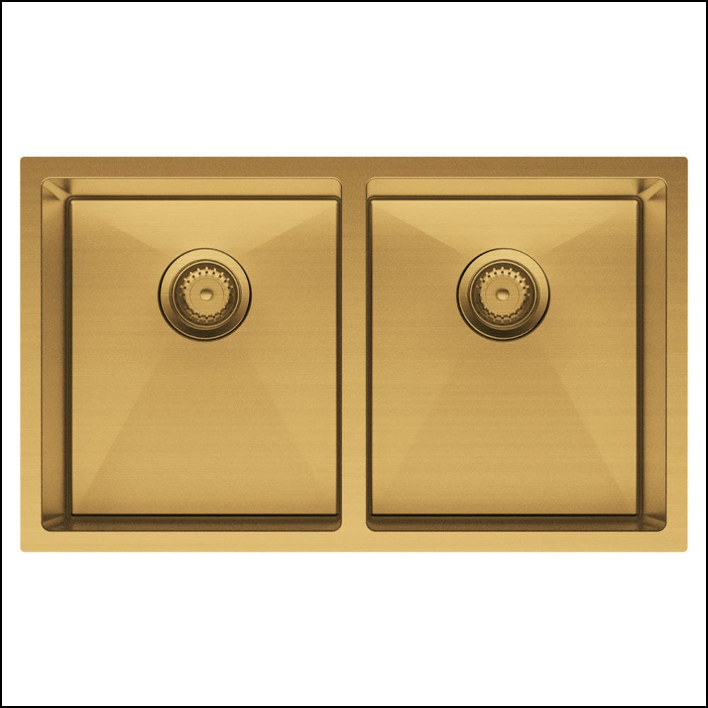 FIENZA Double Bowl Kitchen Sink in Rugged Brass - 68403RB | Durable Stainless Steel Farmhouse Sink for Modern Kitchens & Remodeling Projects