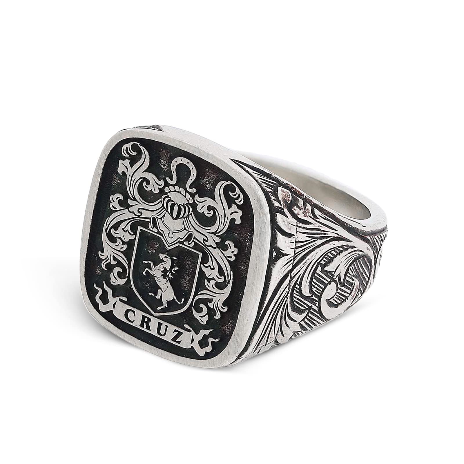 Custom Engraved Family Crest Ring for Men - Personalized Signet Ring with Coat of Arms - Unique Gift for Anniversary, Graduation & Special Occasions