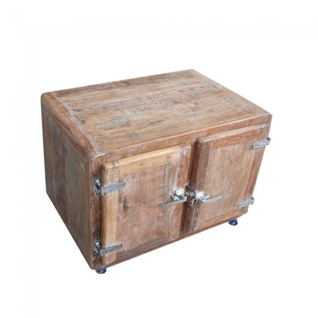 Solid Wood Coffee Table with Wheels - Whitewashed Blanket Storage Trunk Cabinet for Living Room, Bedroom & Home Decor