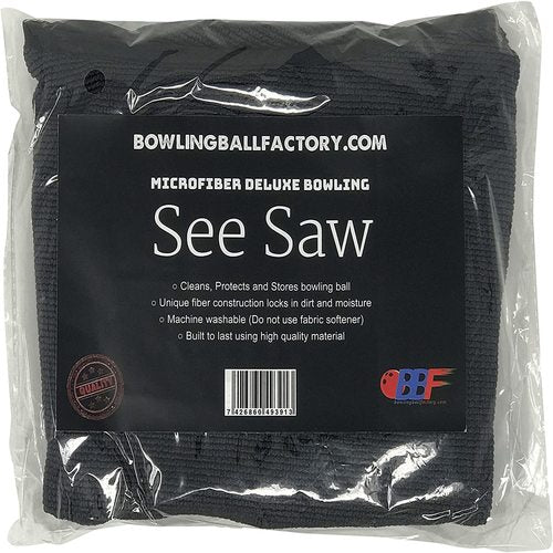 Premium Microfiber Bowling Ball Towel - Black | High Absorbency for Bowling Balls & Shoes | Perfect for League Play & Practice Sessions