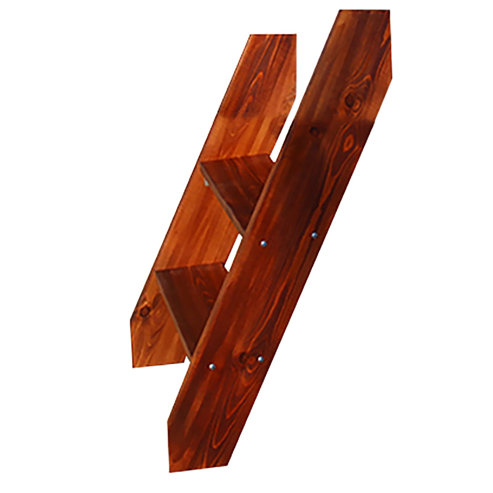 Sturdy Brown Wooden Loft Bed Ladder - Heavy Duty 2/3/4/5 Step Bunk Bed Ladder for Twin Beds (75cm/29.5in) - Perfect for College Dorms, Kids Rooms & Library Loft Beds - Vintage Style Floor Stand Ladder with Anti-Slip Steps