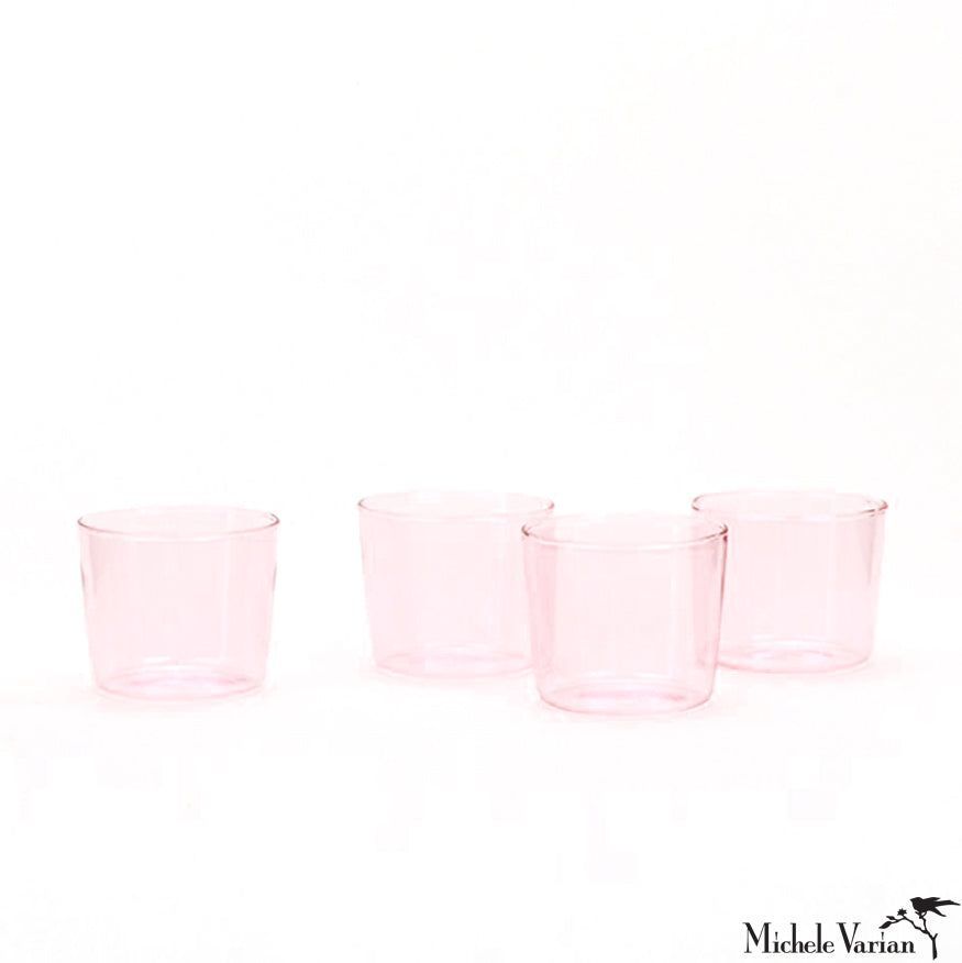 Premium 4-Piece Blush Glassware Set - Elegant Drinking Glasses for Wine, Cocktails & Juice - Perfect for Dinner Parties, Weddings & Home Decor