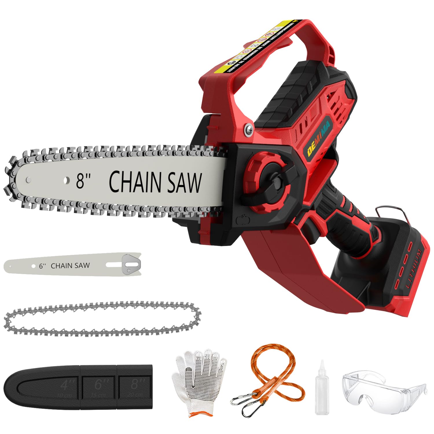 Milwaukee M18 Battery Mini Chainsaw - 8-Inch & 6-Inch 2-in-1 Cordless Electric Chainsaw with Brushless Motor & Auto-Oiler | 800W Handheld Chainsaw for Tree Pruning, Wood Cutting, Yard Work & DIY Projects (Battery Not Included)
