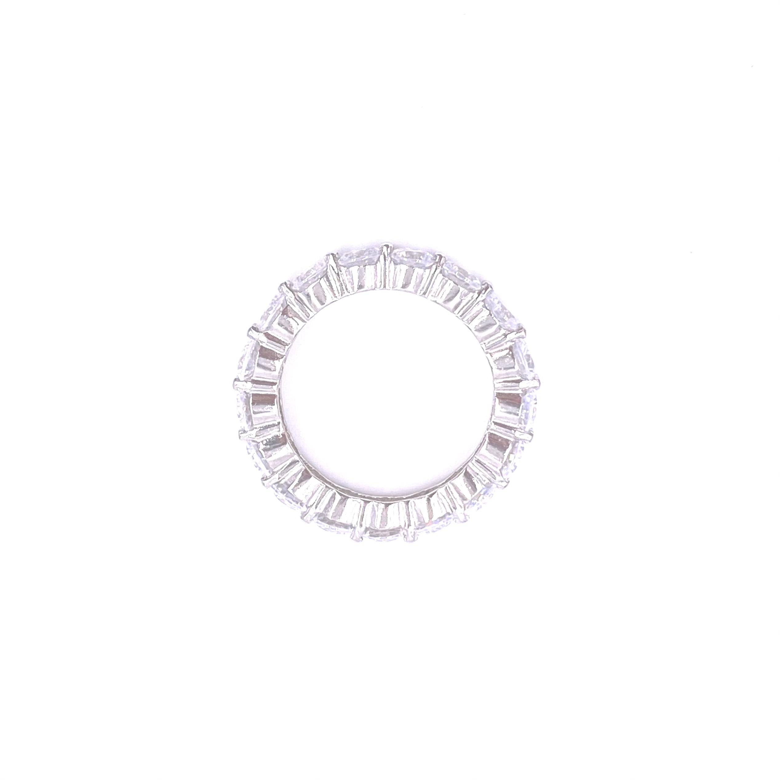 Ashley Gold Sterling Silver Prong Set Eternity Wedding Band Ring for Women - Perfect for Anniversaries, Engagements & Special Occasions