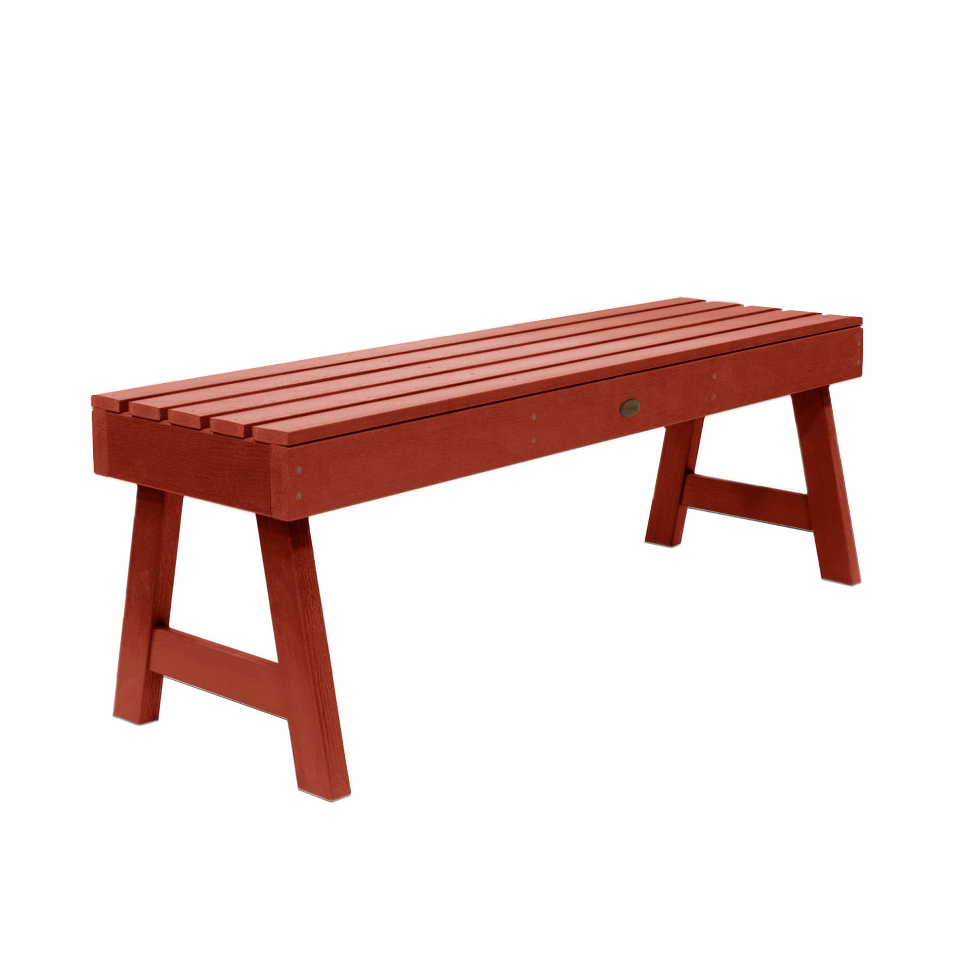 Highwood Weatherly Backless Bench, 5-Foot Rustic Red Outdoor Garden Bench - Perfect for Patio, Deck, Poolside & Backyard Seating