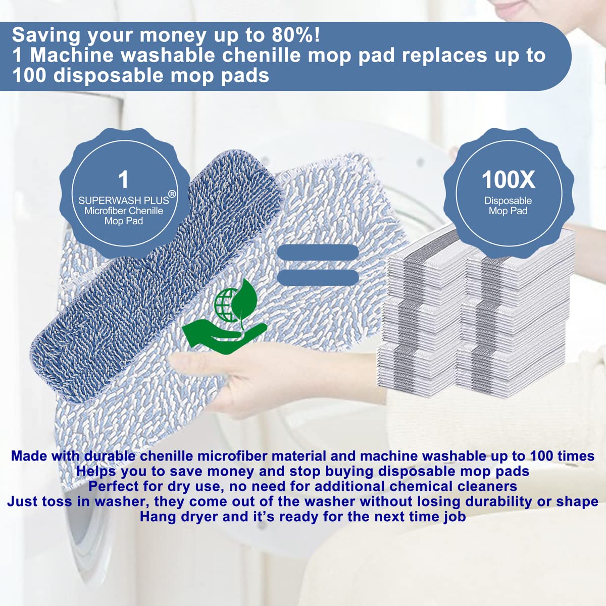 Premium Microfiber Floor Cleaning Pads - 18