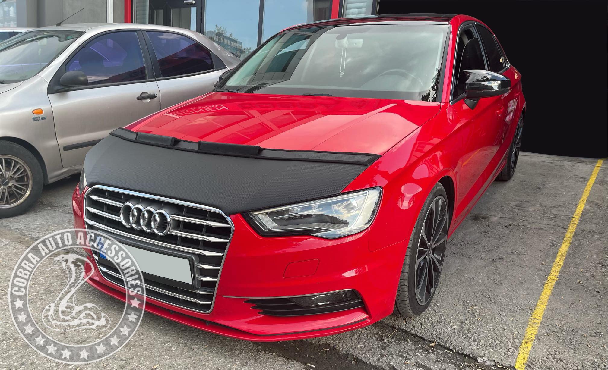 Audi A3 Car Hood Bra Cover (2014-2020) - Front End Protection Mask for Dust & Road Debris | Perfect for Road Trips & Daily Commuting