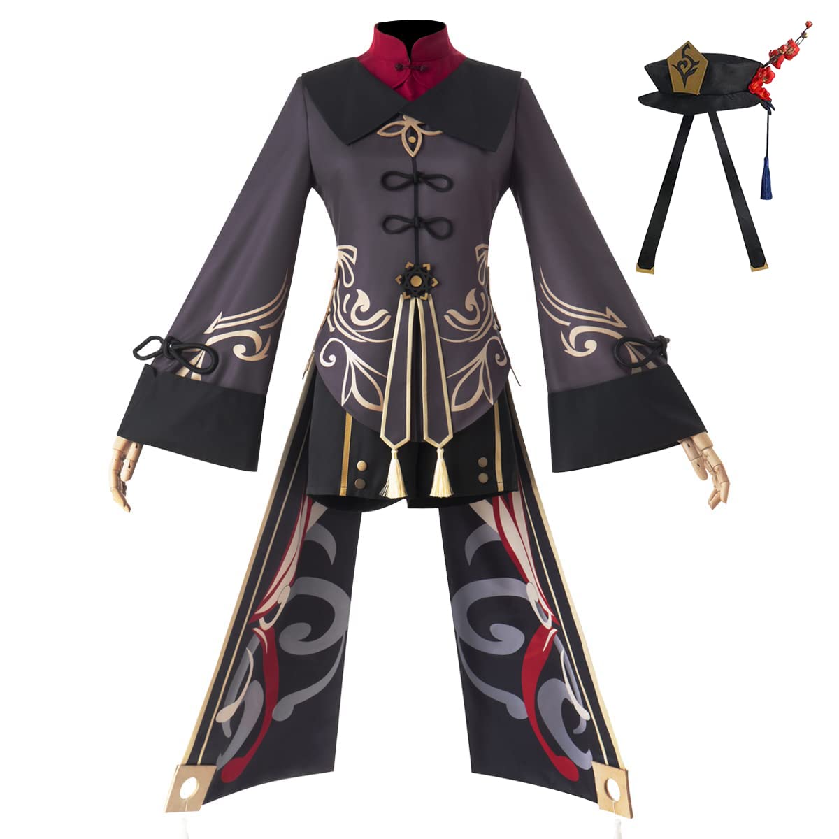 LXTOPN Genshin Impact Hu Tao Cosplay Costume Full Set - Anime Game Character Outfit for Halloween, Christmas & Convention Cosplay Events
