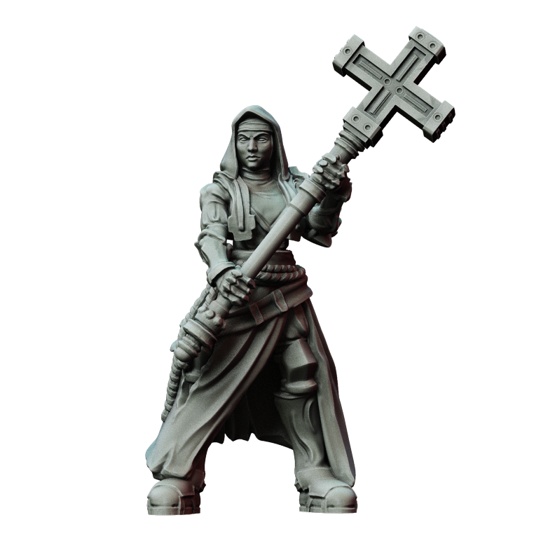 Battle Nuns 2H Cross Hammer - Heavy Duty Two-Handed Medieval Weapon for LARP, Cosplay, and Fantasy Role-Playing Games