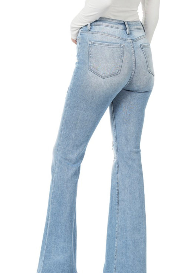Women's High Waisted Flare Jeans - Vintage Retro Stretch Denim Pants for Casual & Party Wear | Perfect for Date Nights & Office Outfits