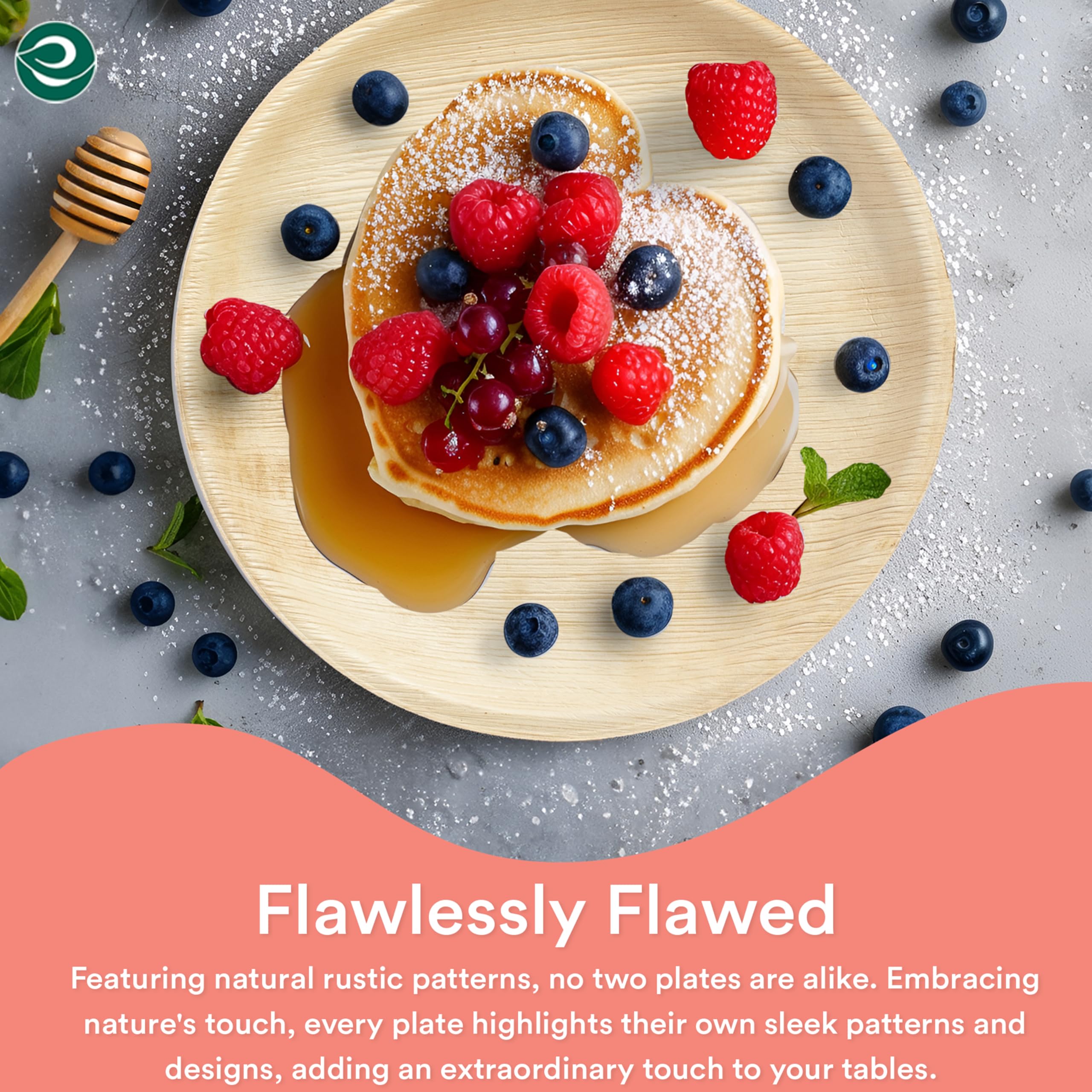 ECO SOUL 6-Inch 25-Pack Biodegradable Areca Palm Leaf Plates - Eco-Friendly Disposable Round Plates for Parties, Weddings & Events (15 cm) - Perfect for Outdoor Picnics, BBQ Gatherings & Sustainable Celebrations