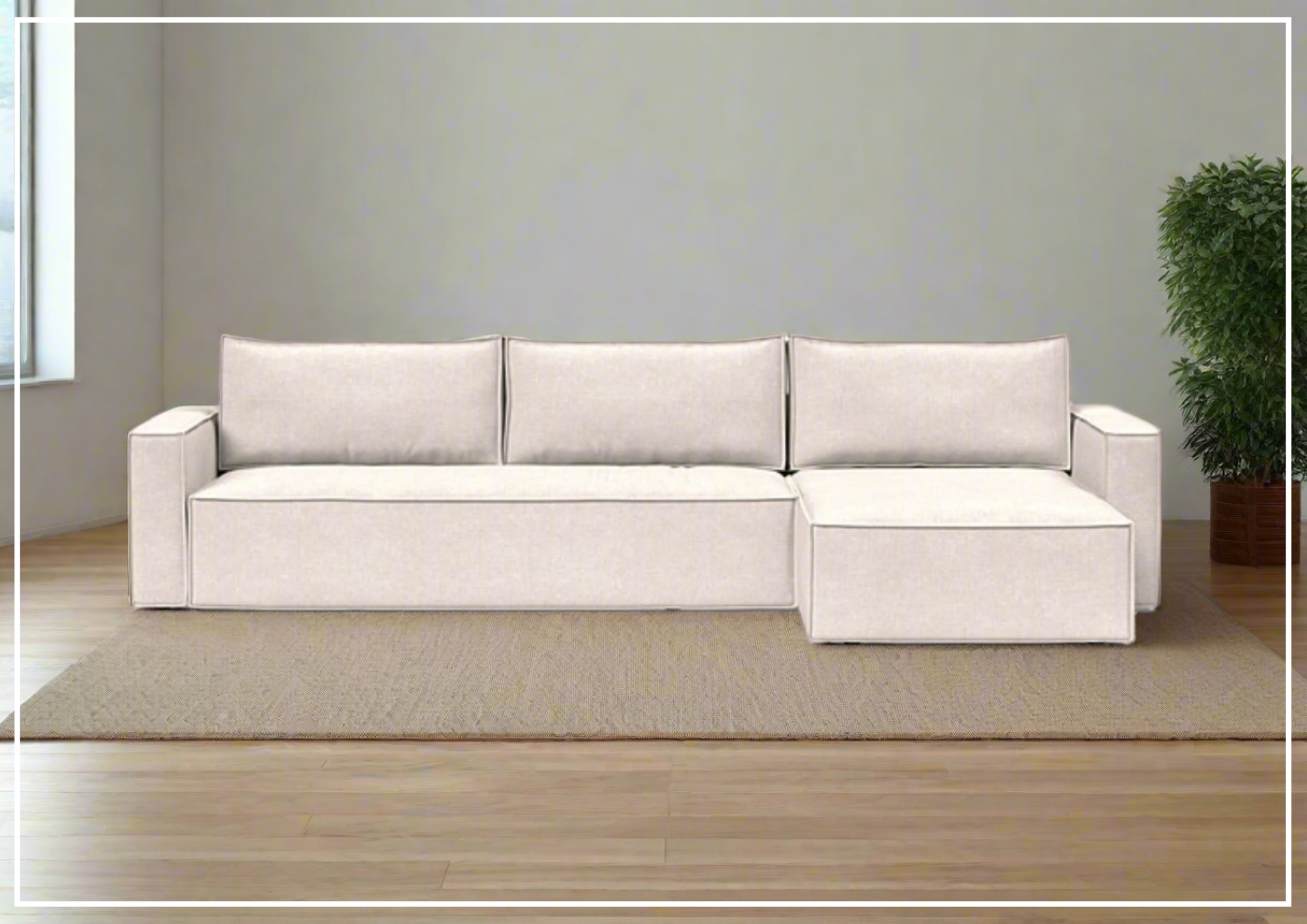 Innovation Living Newilla Fabric L-Shaped Sectional Sleeper Sofa - Convertible Sofa Bed for Small Spaces, Modern Living Room Furniture with Storage, Perfect for Apartments, Guest Rooms & Home Offices