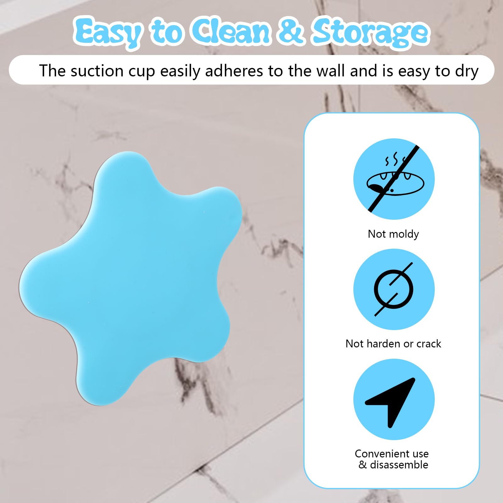Molain 2 Pack Silicone Bathtub Drain Stopper - Hair Catcher & Flat Suction Cover for Kitchen, Bathroom & Laundry (Blue & Orange) - Perfect for Bath, Sink & Shower Drain Protection