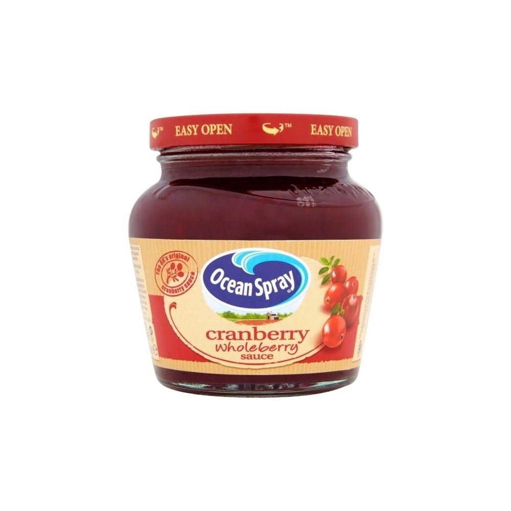Ocean Spray Wholeberry Cranberry Sauce 250g - Premium Cranberry Sauce for Thanksgiving, Christmas & Holiday Meals - Perfect for Roasts, Sandwiches & Desserts