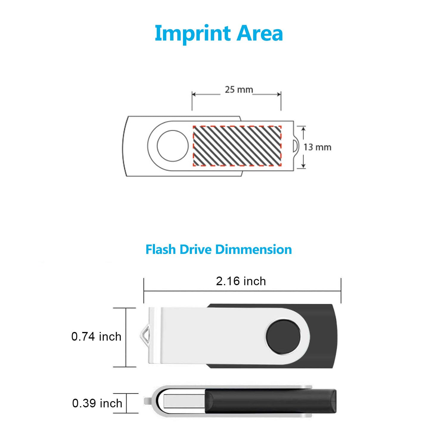 Custom USB Flash Drives 4GB 100 Pack - Personalized USB 2.0 Thumb Drives Bulk Memory Sticks with Mixed Colors for Business Promotions, School Projects & Data Storage