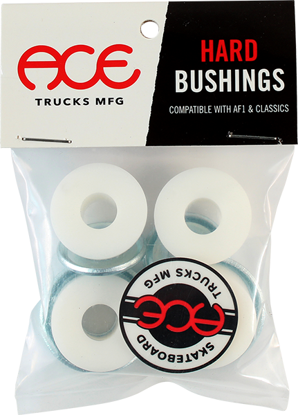 Ace Hard Bushings Kit 94a/94a White - 2 Pairs - High-Performance Skateboard & Longboard Bushings for Smooth Turns and Stability - Perfect for Cruising, Downhill, and Street Skating