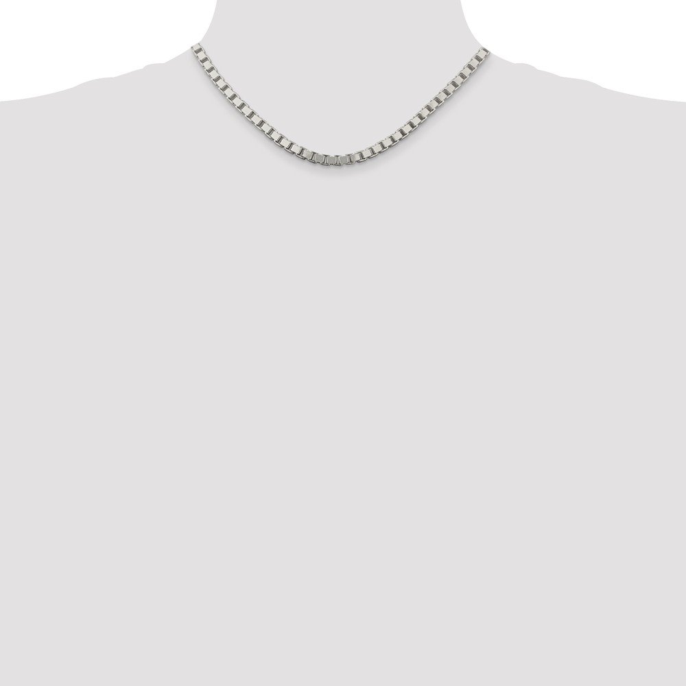 4.5mm Solid 925 Sterling Silver Box Chain Necklace with Lobster Clasp - Durable & Hypoallergenic Jewelry for Women & Men, Perfect for Everyday Wear, Gifts & Special Occasions