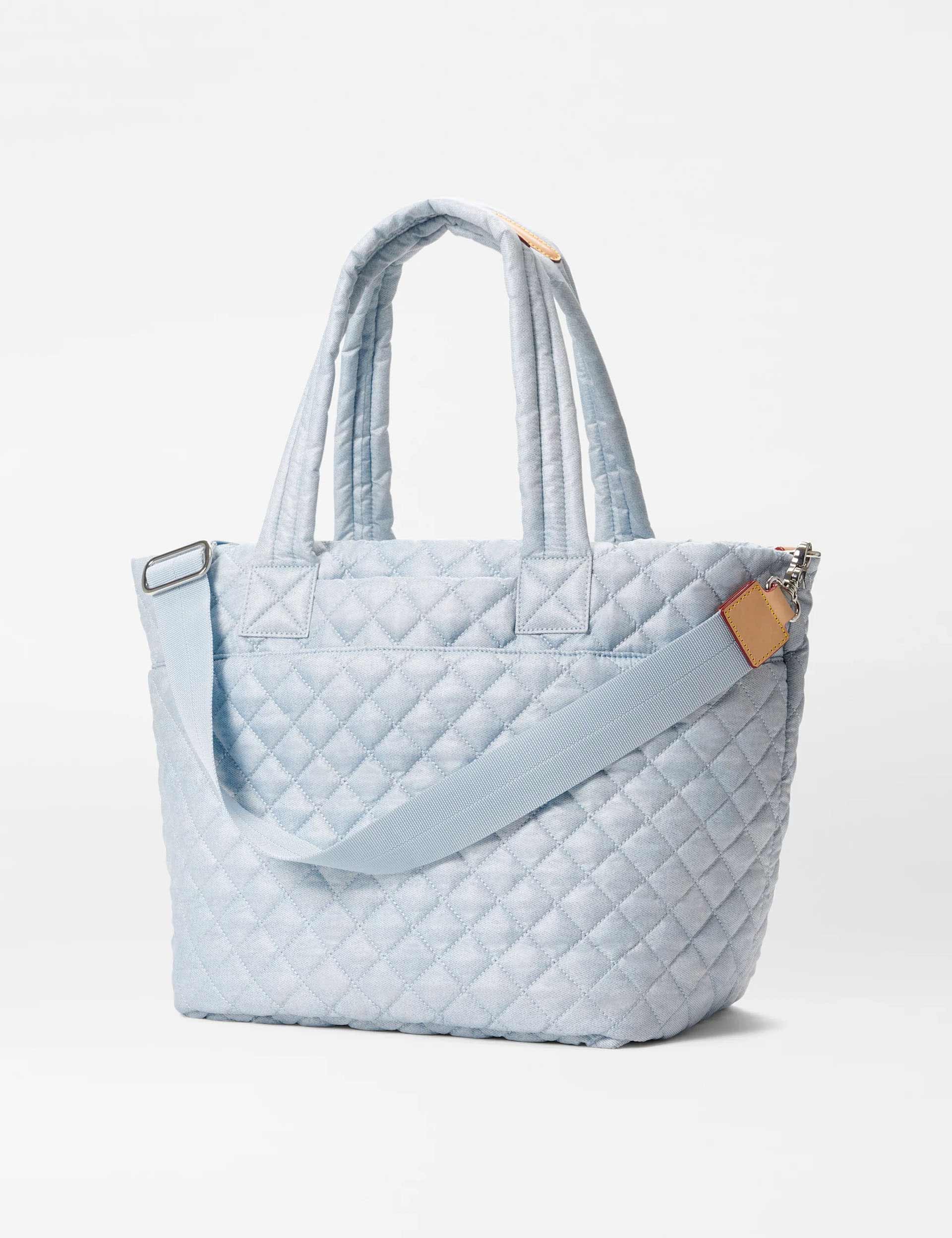 Premium Medium Metro Tote Bag - Stylish Chambray Blue Shoulder Bag for Women | Perfect for Work, Shopping & Travel Accessories