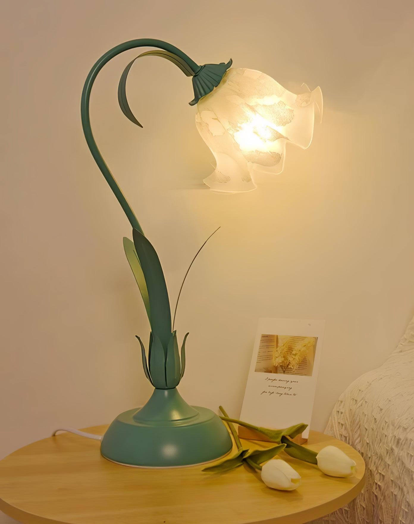 Lily of the Valley Table Lamp - Elegant Floral Bedside Lighting for Bedroom, Living Room & Office Decor - Perfect for Reading, Relaxing & Creating Cozy Ambience