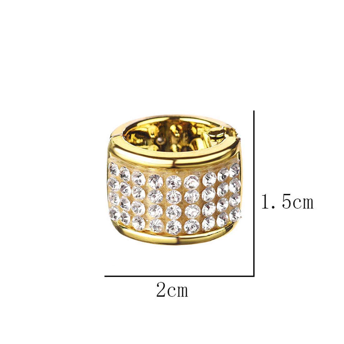 4 PCS Small Plastic Rhinestone Ponytail Covers with Teeth - Punk Hair Rings for Women, Ponytail Holders & Headwear - Perfect for Parties, Concerts and Daily Hairstyling