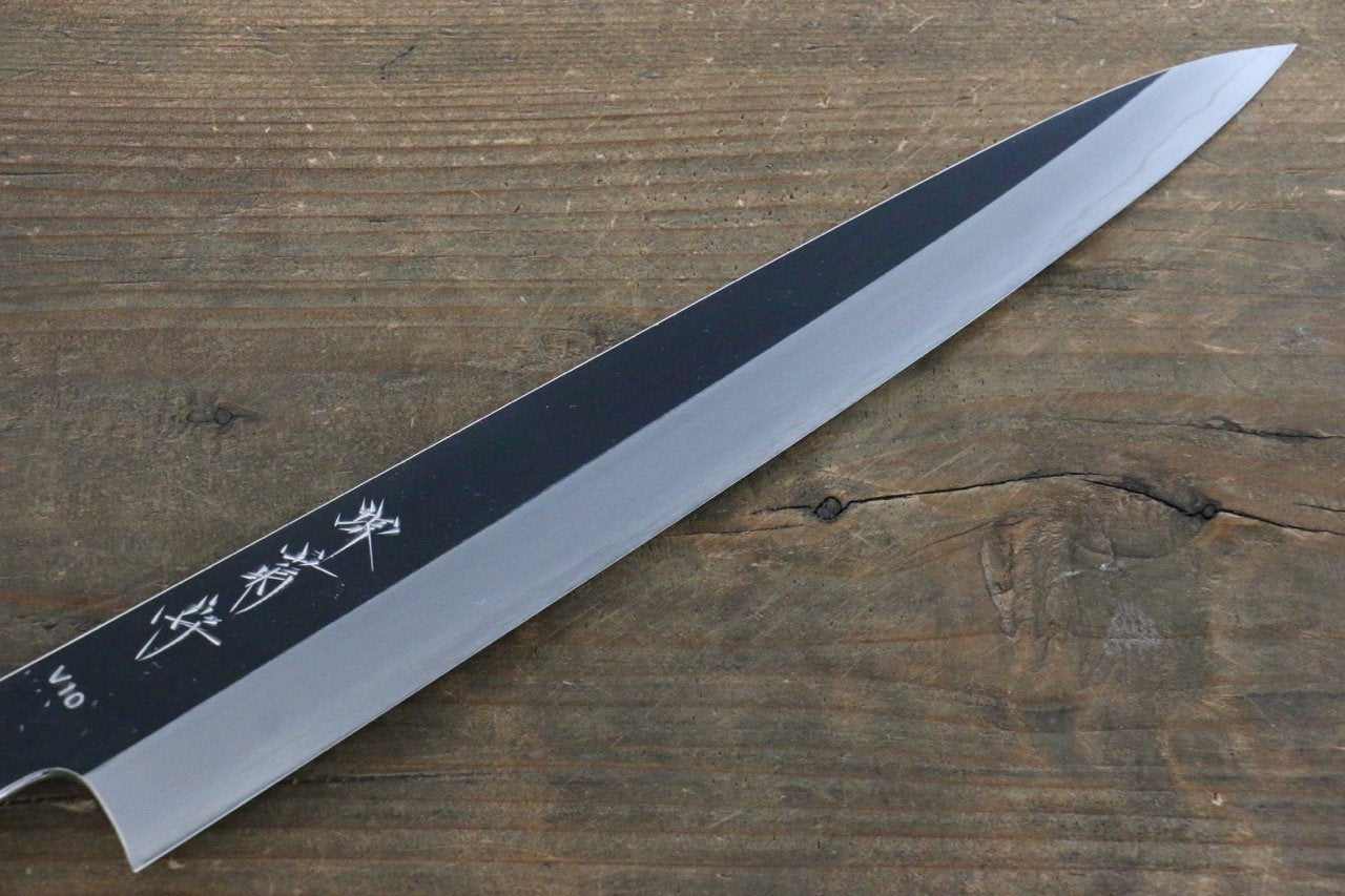Premium Kikumori VG10 Stainless Steel Sujihiki Japanese Chef Knife 240mm - Mirror Polished Blade with Ebony Wood Handle - Perfect for Slicing Sashimi, Roast Beef & Delicate Proteins