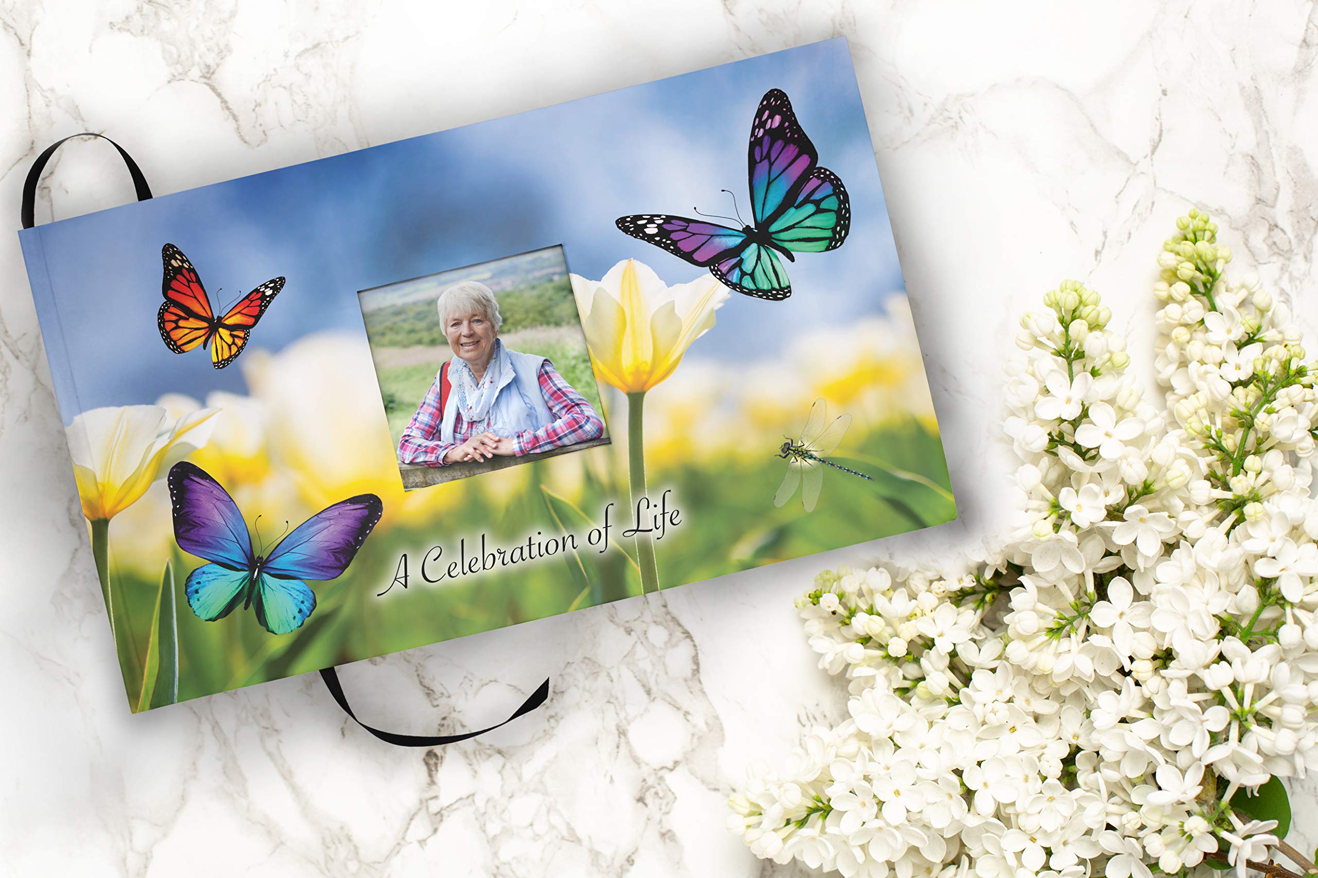 Wild Butterflies Photo Memorial Guest Book - Celebration of Life Sign In Book for Funeral Services & Memorial Events - Perfect for Funeral Homes, Memorial Services & Life Celebrations