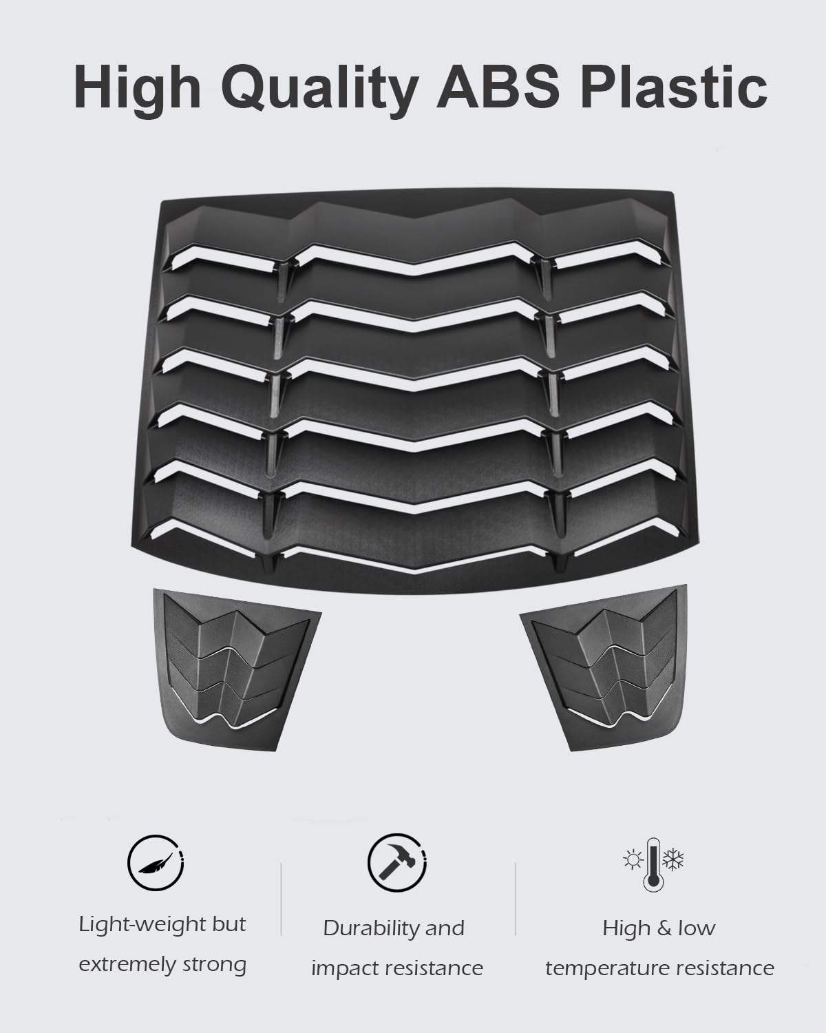 Dodge Charger Louvers Rear & Side Window Sun Shade Cover - Matte Black | Fits 2011-2024 Models (SXT, GT, R/T, Scat Pack, SRT Hellcat, Widebody, Redeye, Daytona) | UV Protection & Stylish Upgrade for Hot Climates & Car Shows
