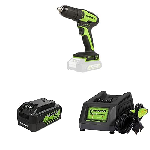 Greenworks 24V Brushless 1/2-Inch Cordless Drill/Driver Kit with 4.0Ah Battery & Fast Charger - Perfect for DIY Projects, Home Repairs, and Professional Construction Work
