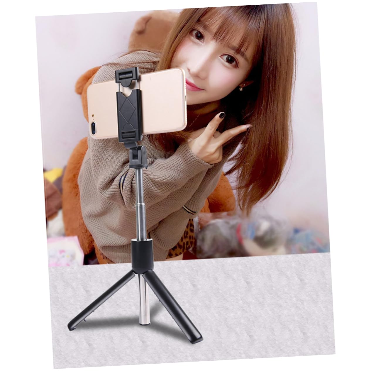 Uonlytech 3-Pack Mini Phone Tripod Stand - Adjustable Universal Cell Phone Tripod for iPhone, Samsung, Smartphones - Perfect for Tabletop, Desk, Vlogging, Selfies & Live Streaming
