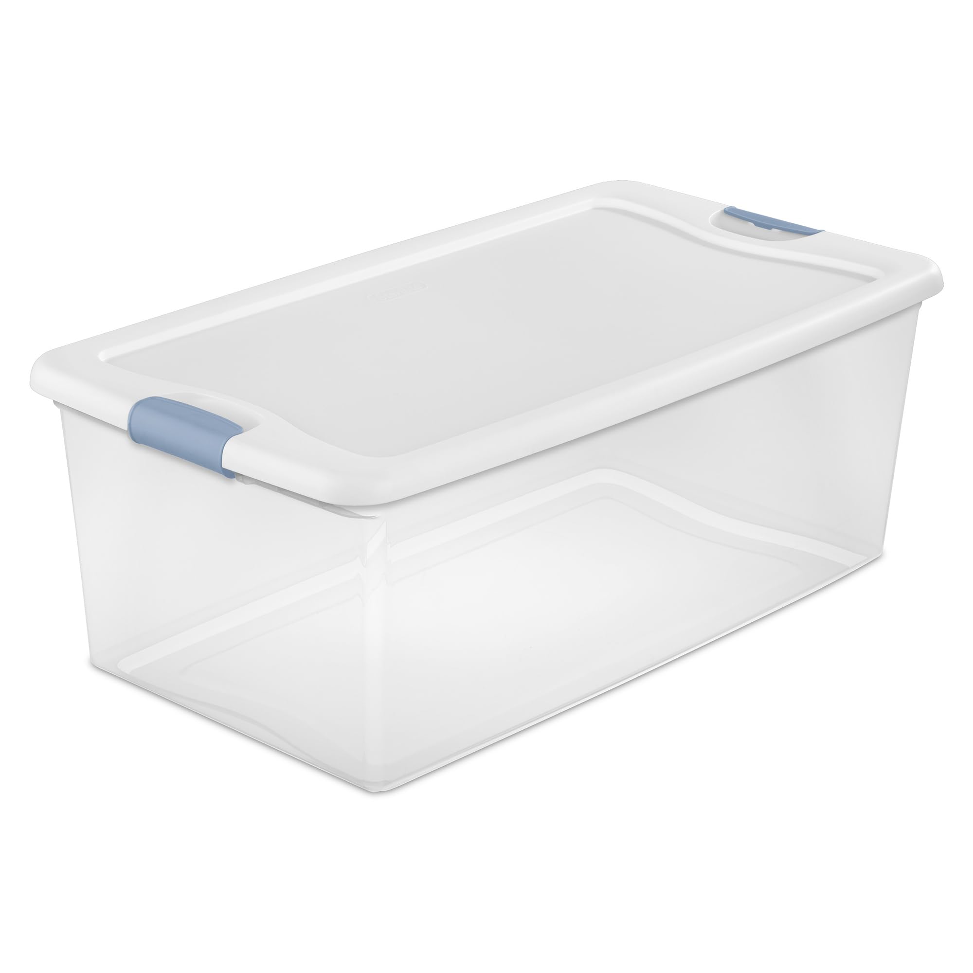 Sterilite 12-Pack Clear Plastic Storage Bins with Lids - 106 Quart Stackable Latching Boxes for Home Organization, Garage, Closet & Office Storage