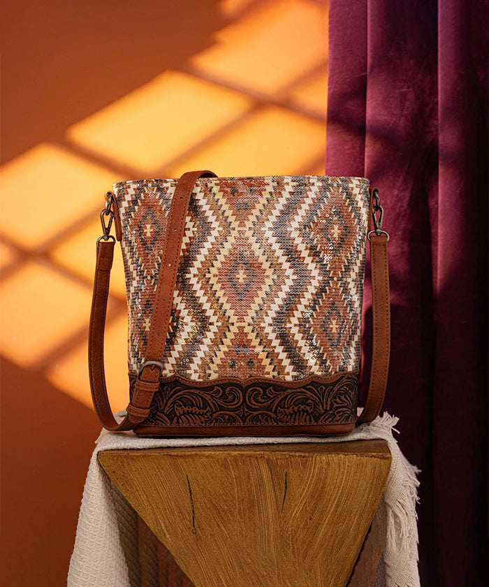 Montana West Sequined Aztec Concealed Carry Hobo Bag - Stylish & Functional Crossbody Purse for Women | Perfect for Everyday Use, Travel & Concealed Carry