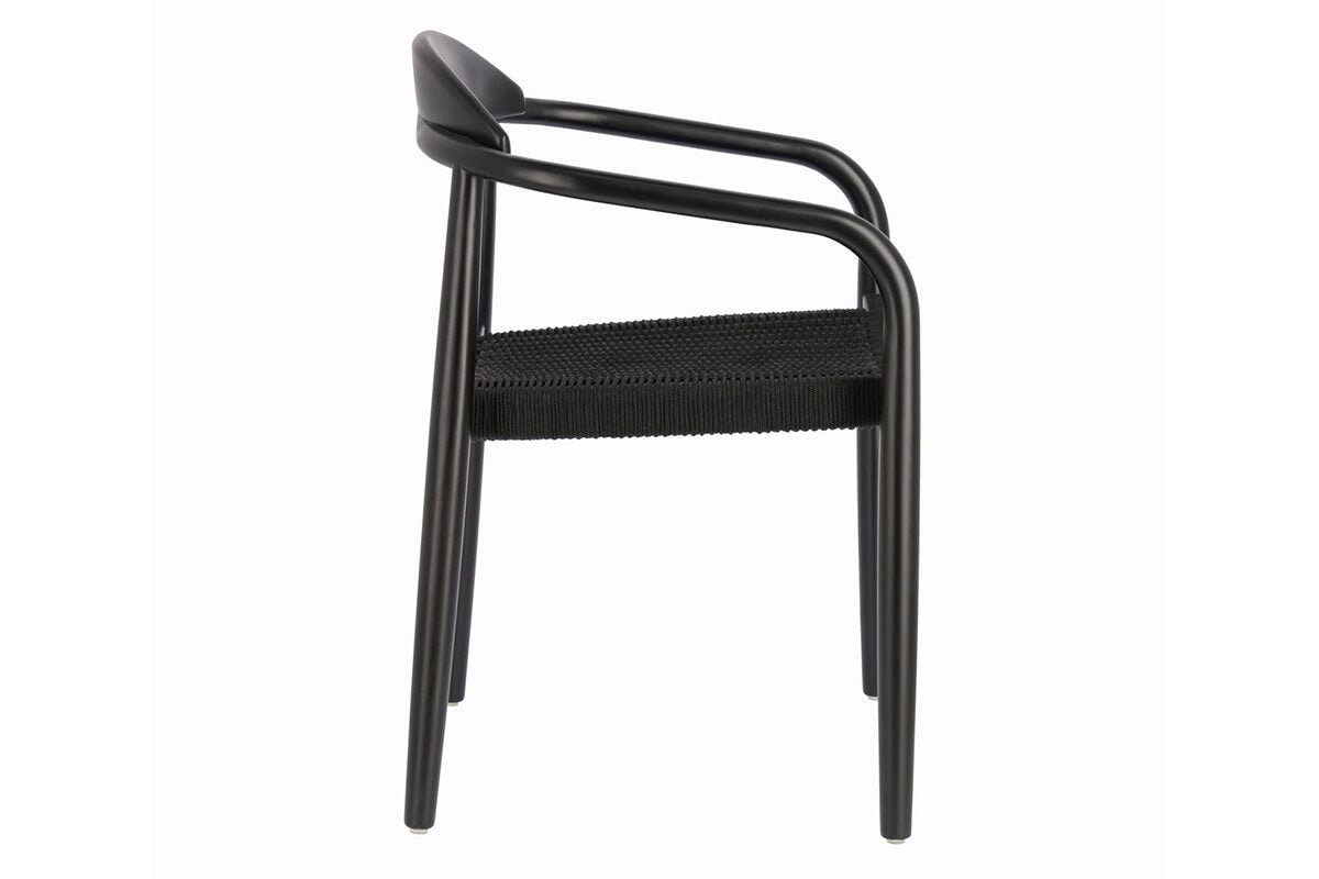 Como Glynis Casual Dining Wooden Rope Chair - Modern Farmhouse Style Accent Chair for Living Room, Bedroom, or Patio - Perfect for Relaxing and Entertaining Guests