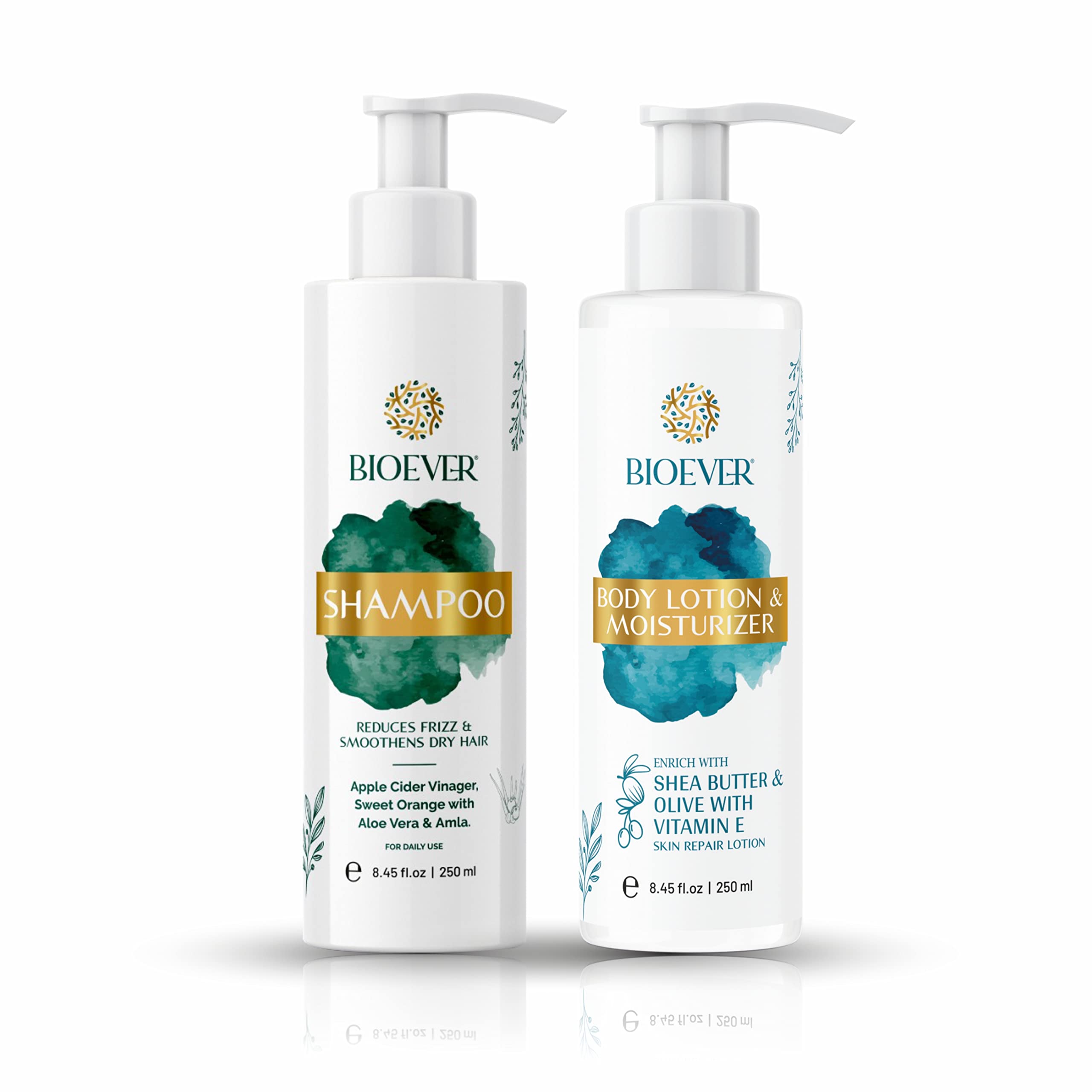 Bioever Pro Keratin Conditioner & Body Lotion with Shea Butter, Olive Oil & Vitamin E - Hydrating Treatment for Dry, Dull, Frizzy Hair & All Skin Types - 250ml Combo Pack for Men & Women - Perfect for Daily Hair Care & Body Moisturizing Routine
