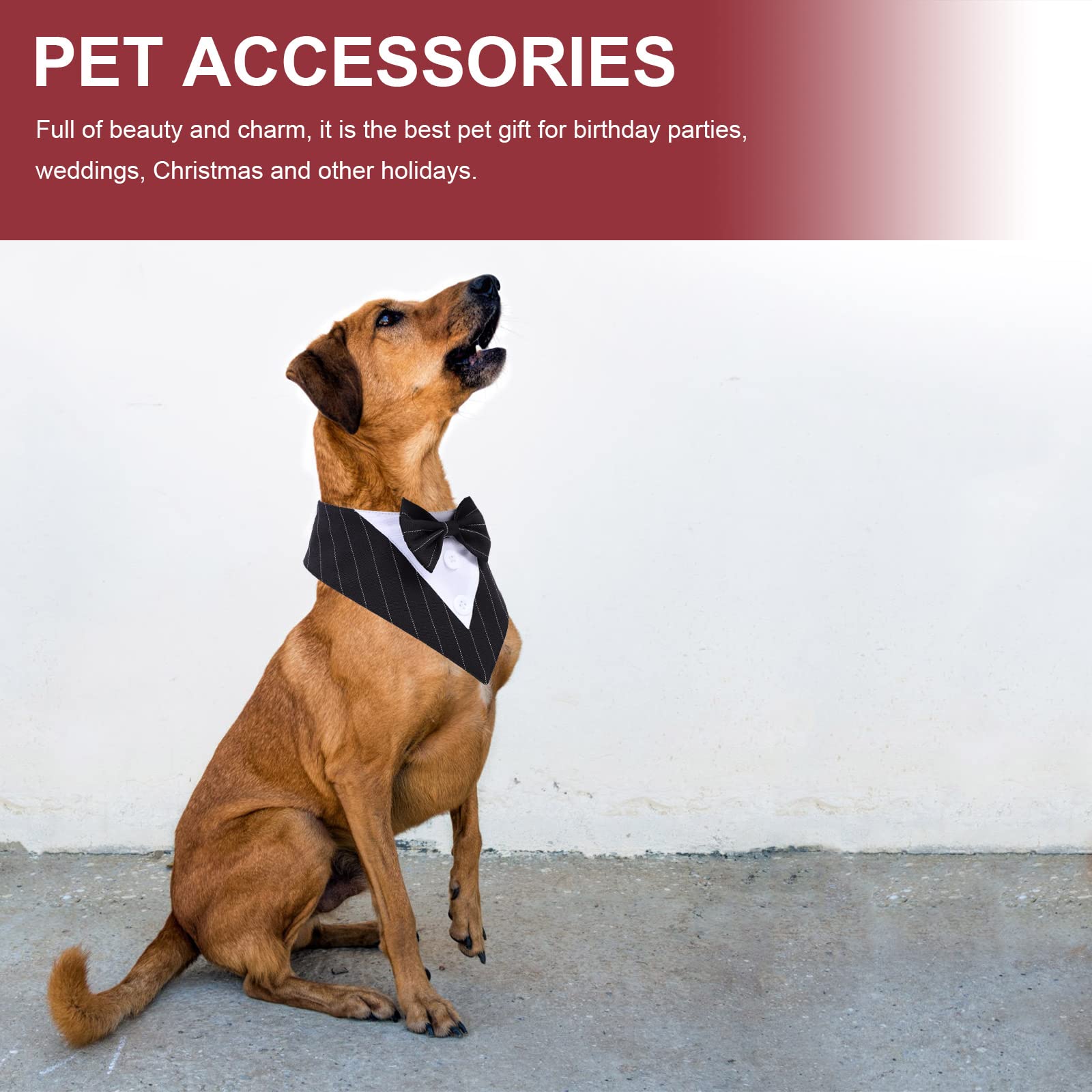 Stylish Dog Bow Tie Collar - Adjustable Puppy Wedding Attire & Tuxedo Neckwear for Formal Events, Photo Shoots & Special Occasions