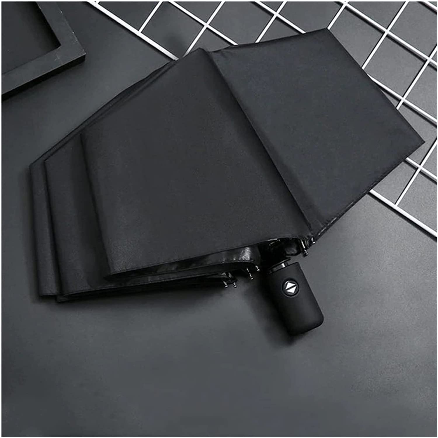 Compact Automatic Travel Umbrella - Portable 3-Fold UV Sun & Rain Protection - Lightweight Folding Umbrella for Men & Women (Black, One Size) - Perfect for Commuting, Hiking & Outdoor Activities