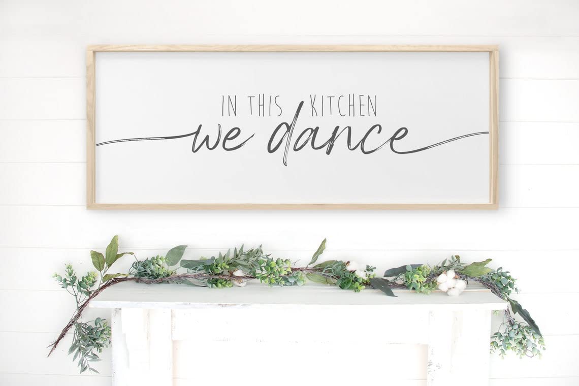 Funny Kitchen Dance Sign - Rustic Wooden Wall Decor for Kitchen - 'In This Kitchen We Dance' - Perfect for Farmhouse, Home, and Restaurant Decor - Ideal for Dancing Enthusiasts & Gift Giving