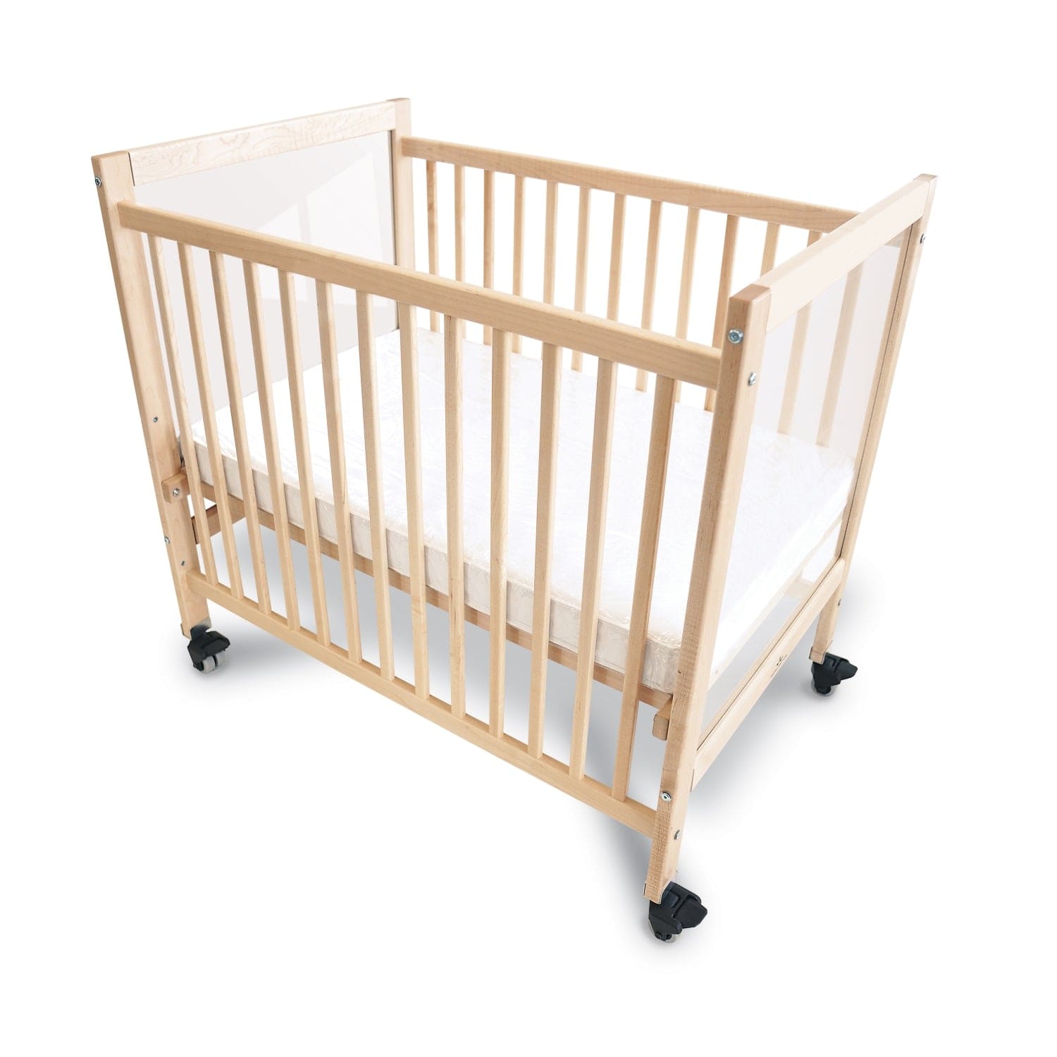 Clear View Infant Crib - Breathable Mesh Baby Crib with Adjustable Height, Convertible to Toddler Bed | Safe & Comfortable Nursery Essential for Newborns & Toddlers | Perfect for Bedrooms, Daycares & Travel