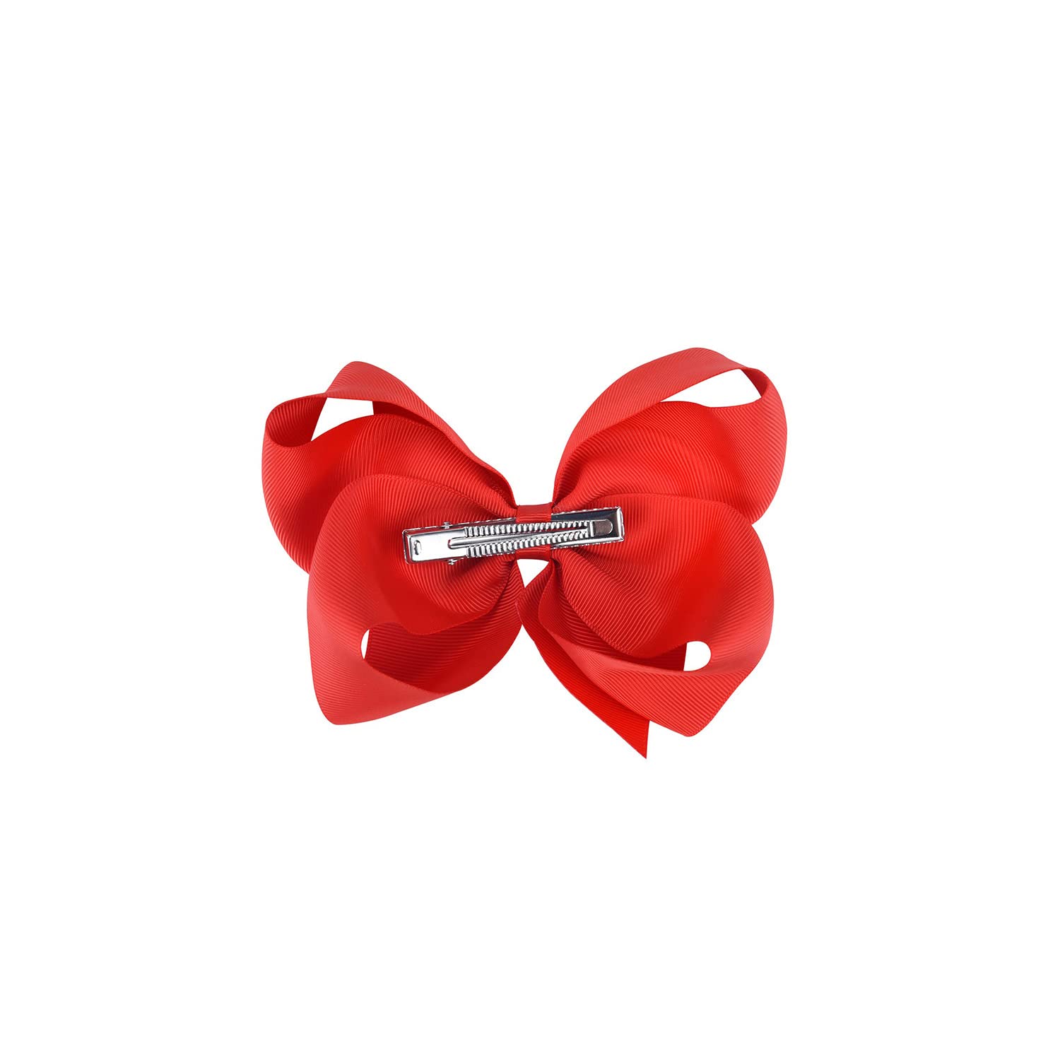 6-Piece Red Hair Bows Set for Girls & Toddlers - 6 Inch, 4 Inch, 3 Inch Sizes (2 Each) - Perfect for Parties, Holidays, and Everyday Wear