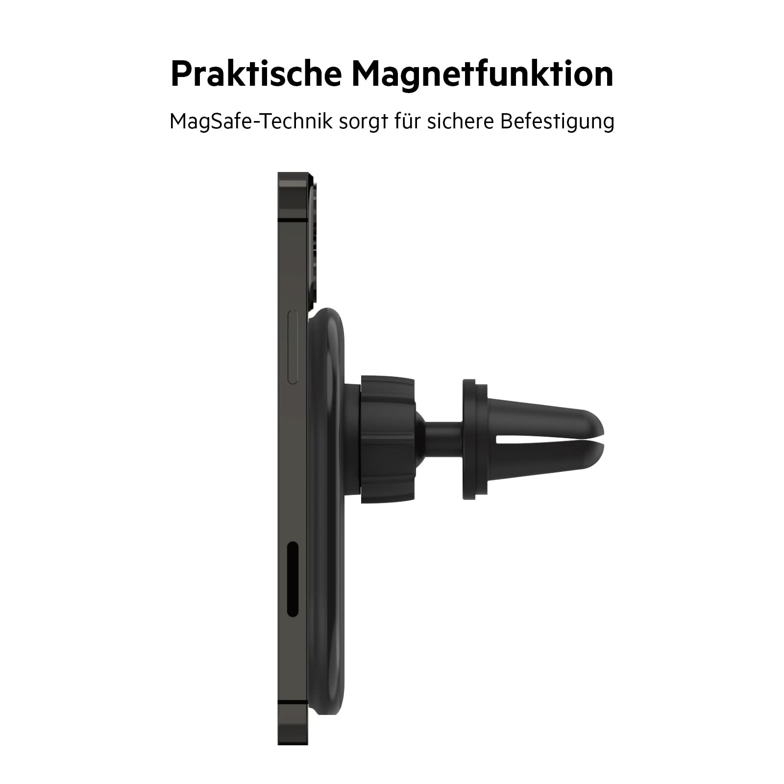 Belkin 20W Car Charger with MagSafe Magnetic Phone Mount - Fast Charging for iPhone 14/13/12, Samsung Galaxy - Perfect for Road Trips & Commuting