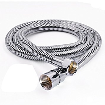 INDOROX Ultra Slim Square Hand Shower with 1.5m Hose & Wall Mount - Modern Silver Bathroom Showerhead for Small Spaces & RV Use