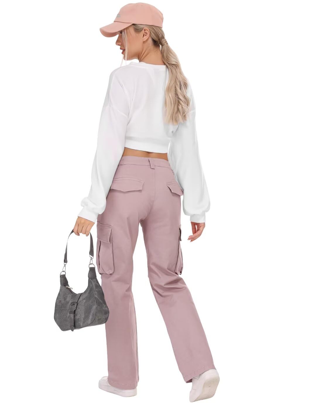 KOCTHOMY Women's Hiking Pants - Relaxed Fit Cargo Pants with Zipper Pockets, No Belt Needed - Perfect for Outdoor Adventures, Casual Work & Travel