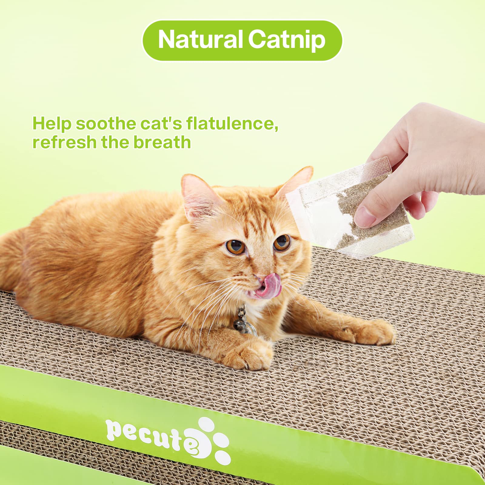 Pecute 2-Pack Cat Scratcher Boards with Catnip - Small & Medium Scratching Pads for Kitties, Durable Cat Lounger for Indoor Cats - Perfect for Sofa Protection & Playtime
